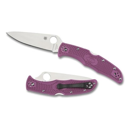 SPYDERCO Spyderco 002986 Endura4 Knife Lightweight Purple FRN Plain Edge 2986
